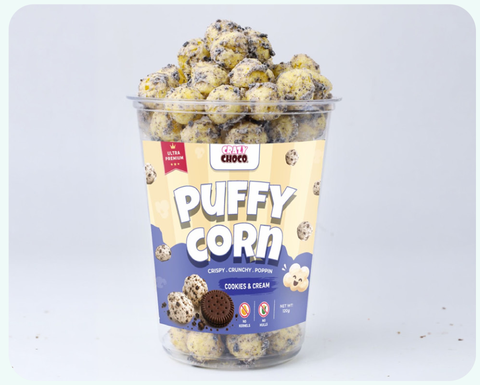 Milk and Cookies Puffy Corn