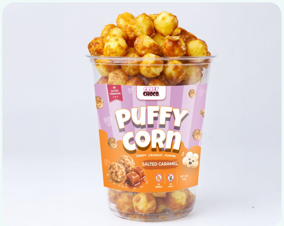 Salted Caramel Biscuit Puffy Corn